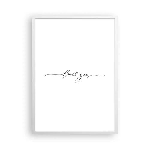 Poster în ramă albă - Negru pe alb - 50x70 cm