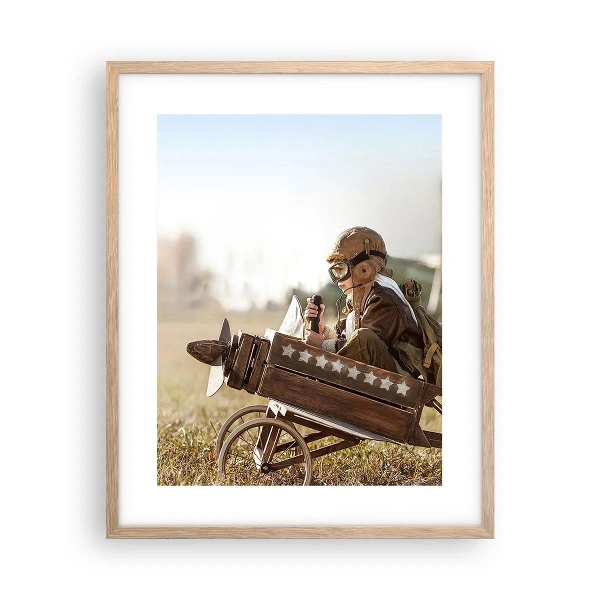 Poster în ramă de stejar deschis - Porniți spre vis - 40x50 cm