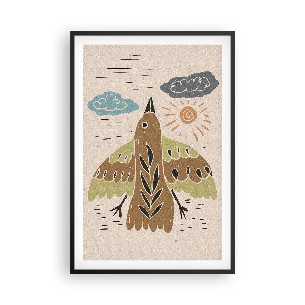 Poster în ramă neagră - Zbor vesel - 61x91 cm