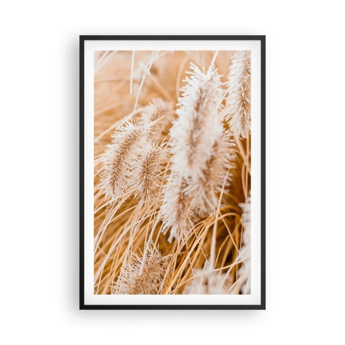 Poster în ramă neagră - Foșnetul auriu al ierburilor - 61x91 cm