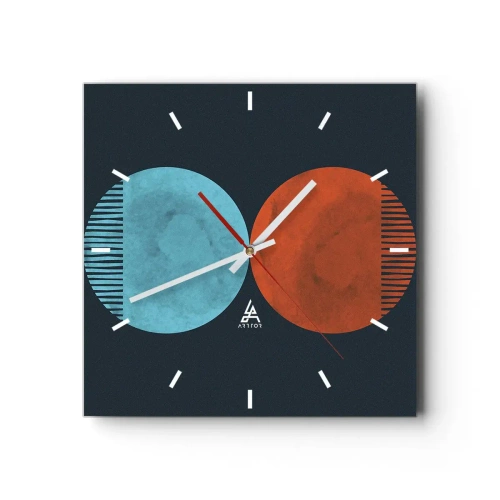 Ceas de perete - Ceas pe sticlă - Doar geometrie? - 30x30 cm