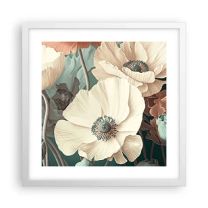 Poster în ramă albă - Șoapta macilor - 40x40 cm