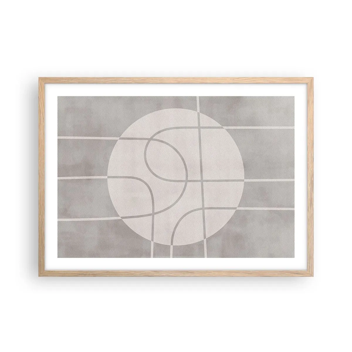 Poster în ramă de stejar deschis - Circular și drept înainte - 70x50 cm