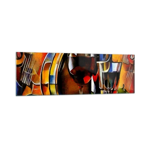 Tablou pe sticlă - Și lumea devine mai colorată - 160x50 cm