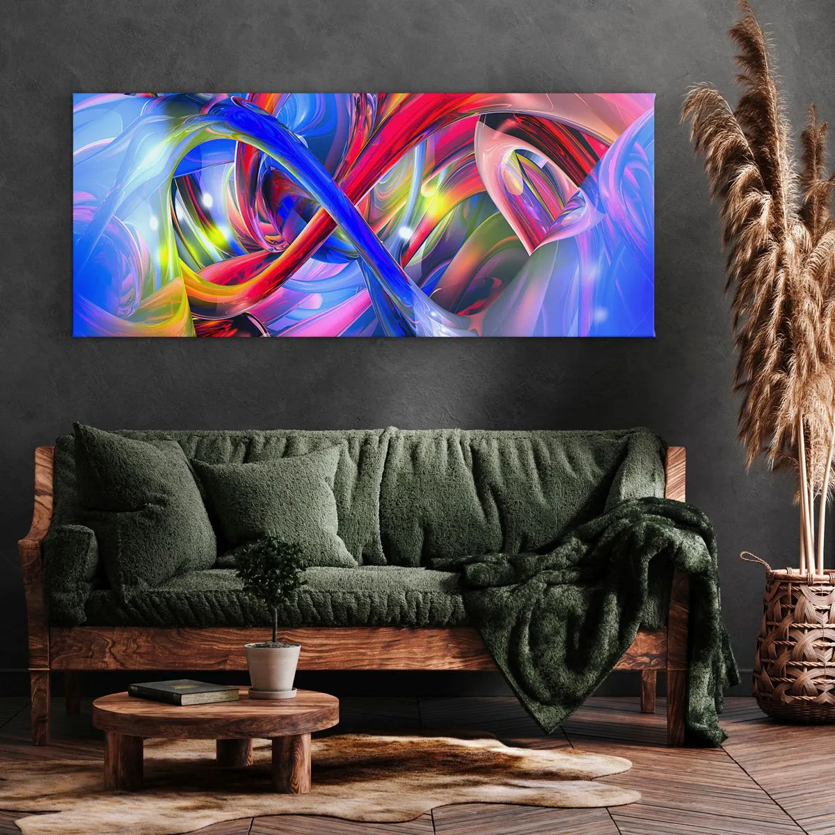 Tablou pe pânză - Dansul culorilor - 120x50 cm