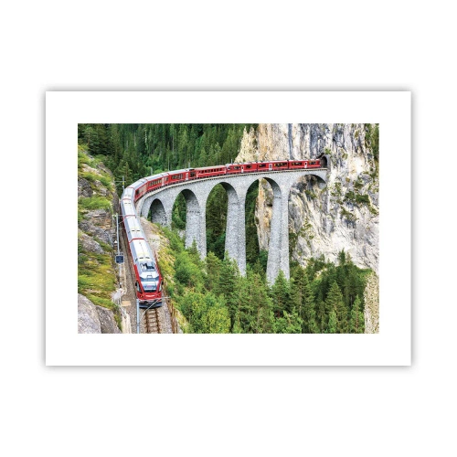 Poster - Cu trenul prin munți - 40x30 cm