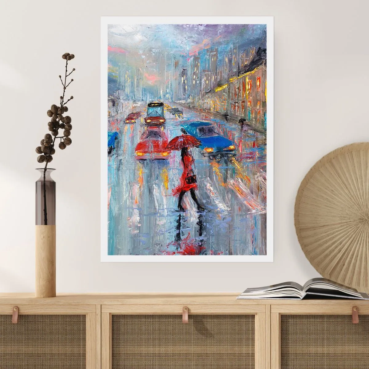 Poster - O după-amiază ploioasă în oraș - 70x100 cm