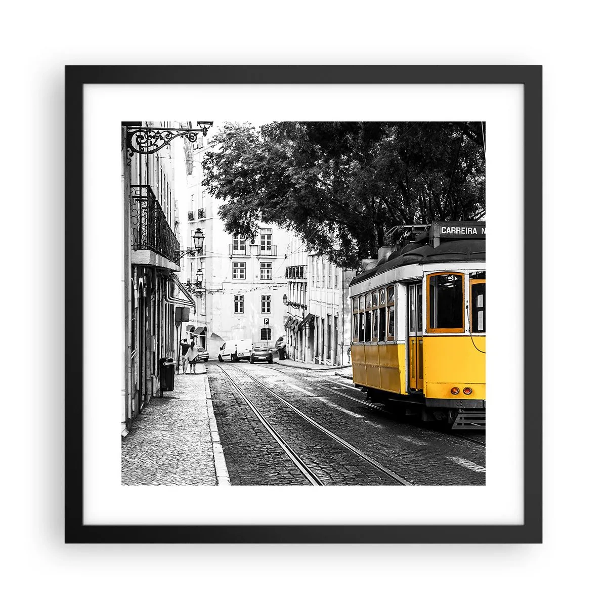 Poster în ramă neagră - Sună fado în fundal - 40x40 cm