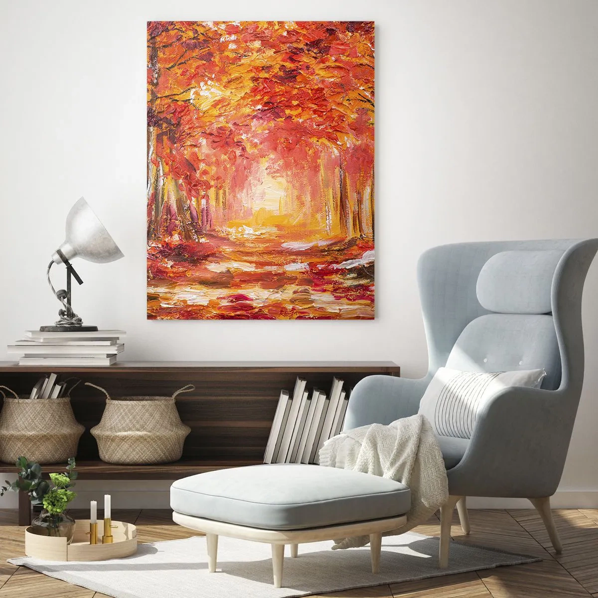 Tablou pe sticlă - Pădurea de cupru - 50x70 cm