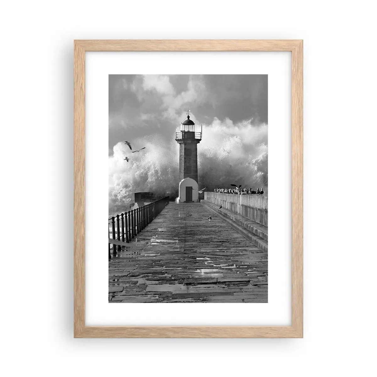 Poster în ramă de stejar deschis - Fără frică  - 30x40 cm