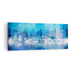 Tablou pe pânză - Înecate în albastru - 100x40 cm