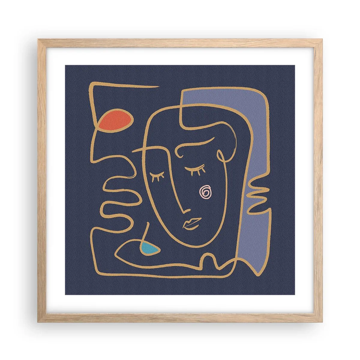 Poster în ramă de stejar deschis - În reverie - 50x50 cm