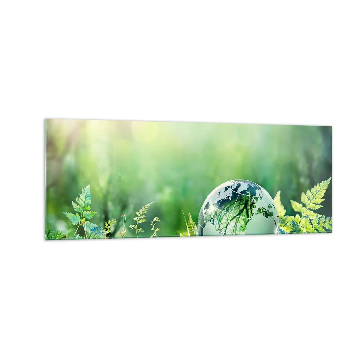 Tablou pe sticlă - Planeta verde - 140x50 cm