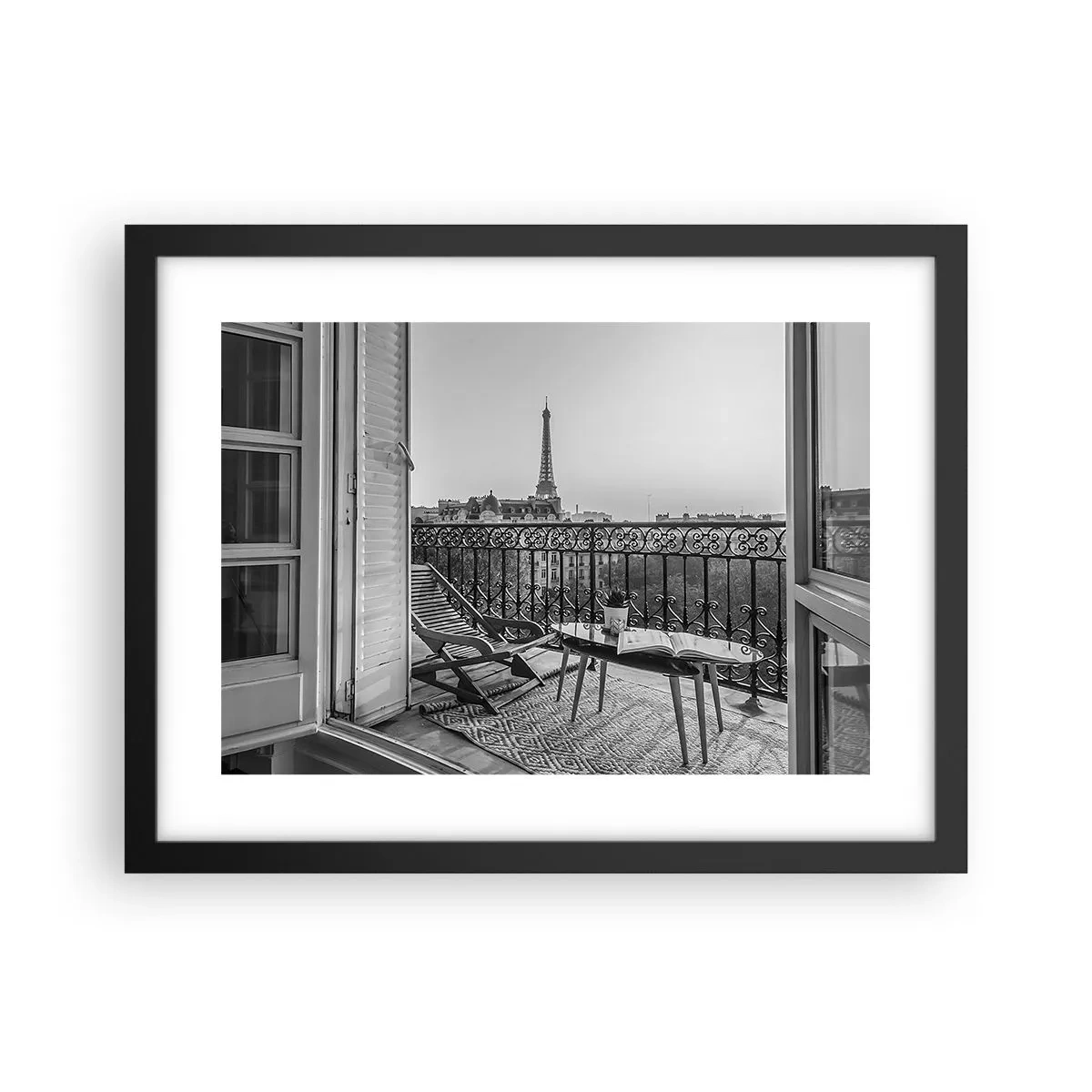 Poster în ramă neagră - După-amiază pariziană - 40x30 cm