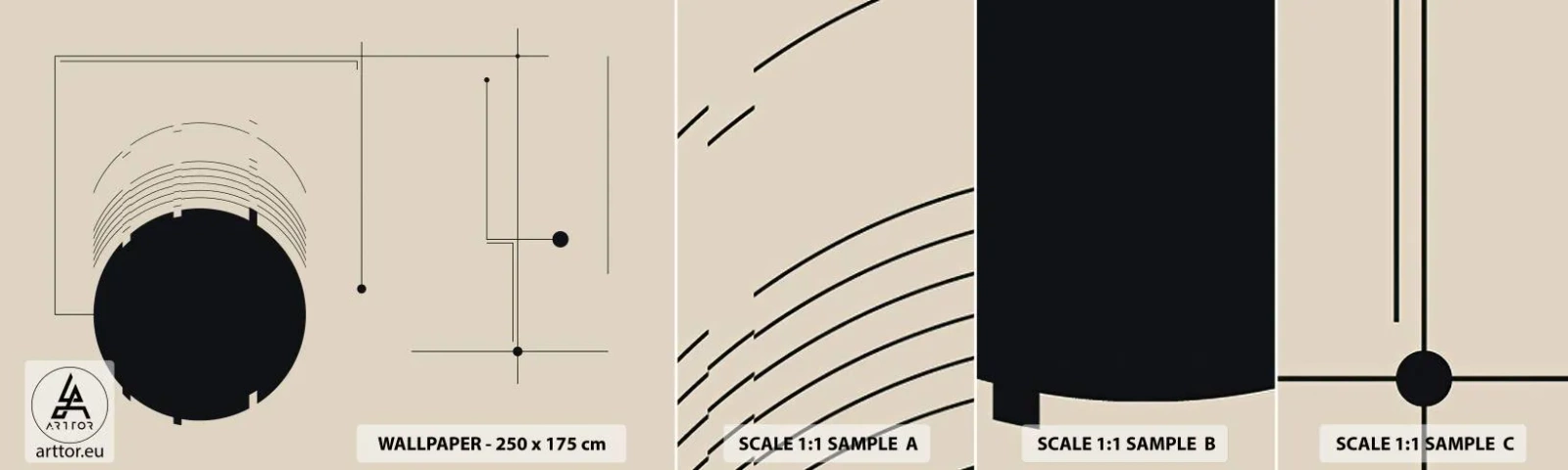 Mostră de Tapet Standard Eco - Compoziție flexibilă și dinamică - Geometric, Minimalism, Estetic - 100x30 cm