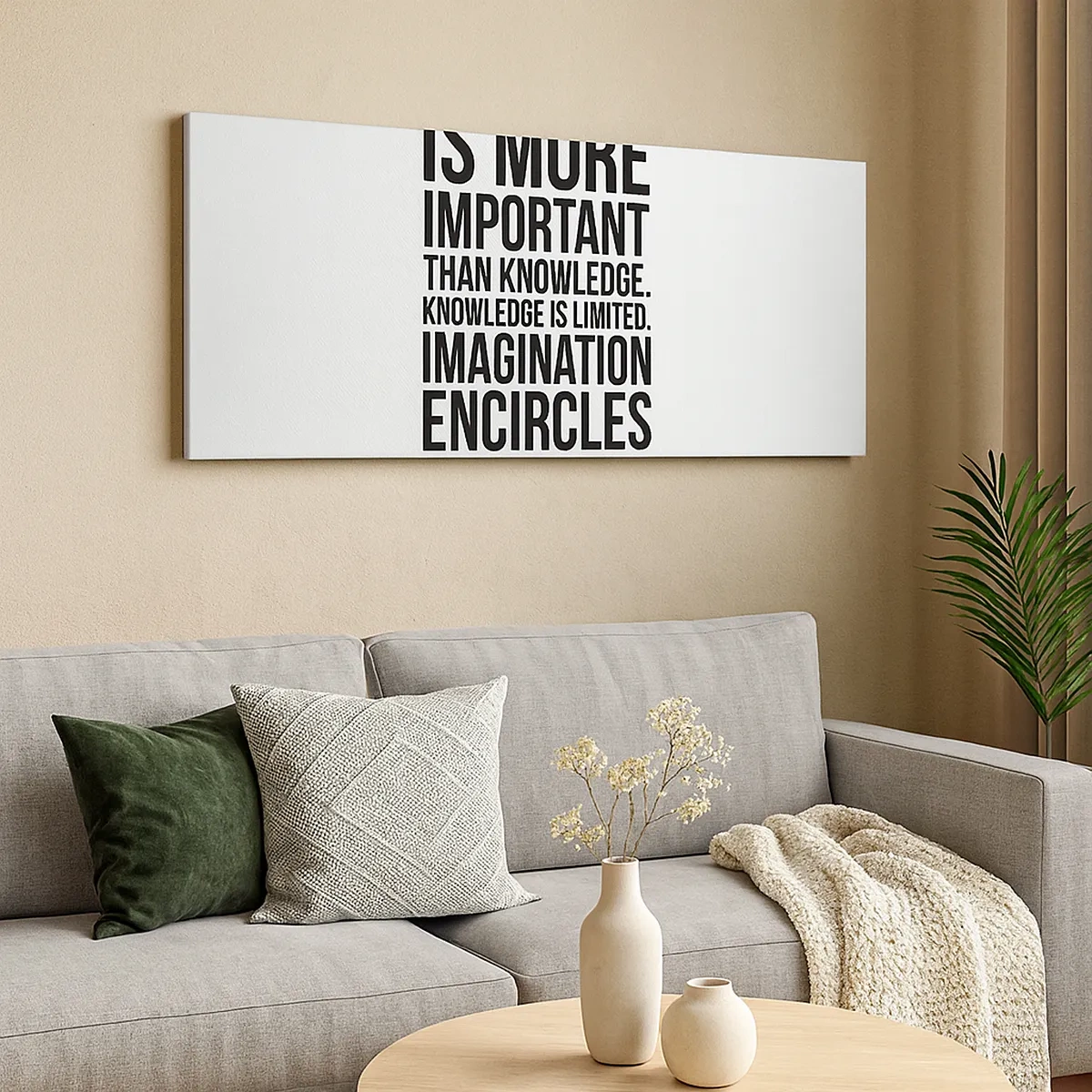 Tablou pe pânză - Einstein despre puterea imaginației - 30x30 cm