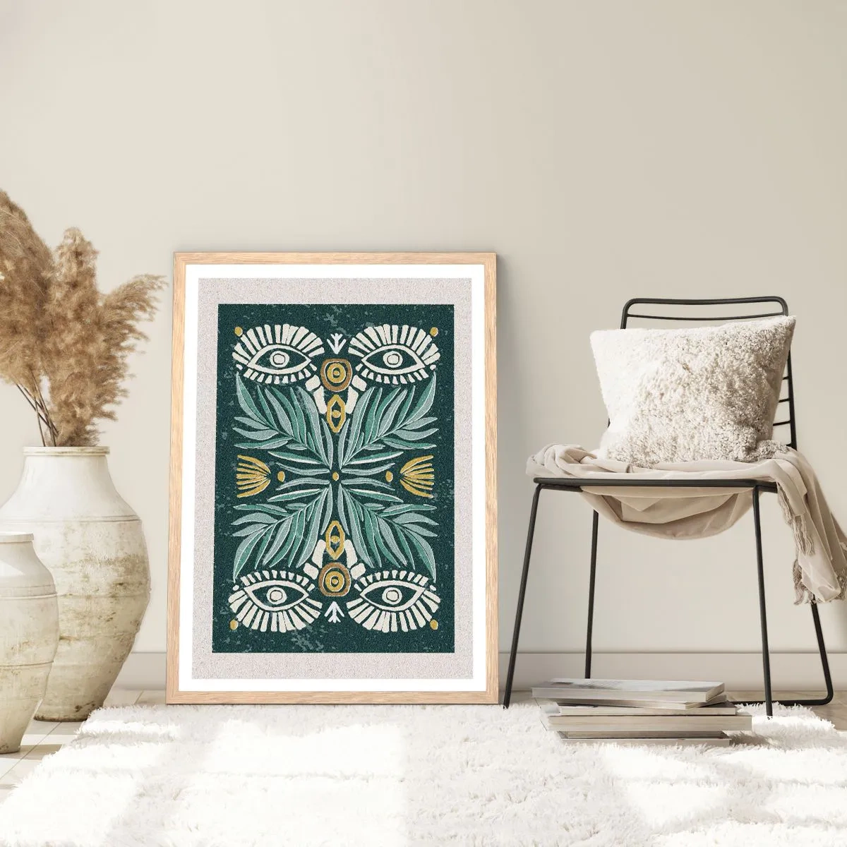 Poster în ramă de stejar deschis - Ca un decupaj folcloric - 50x70 cm