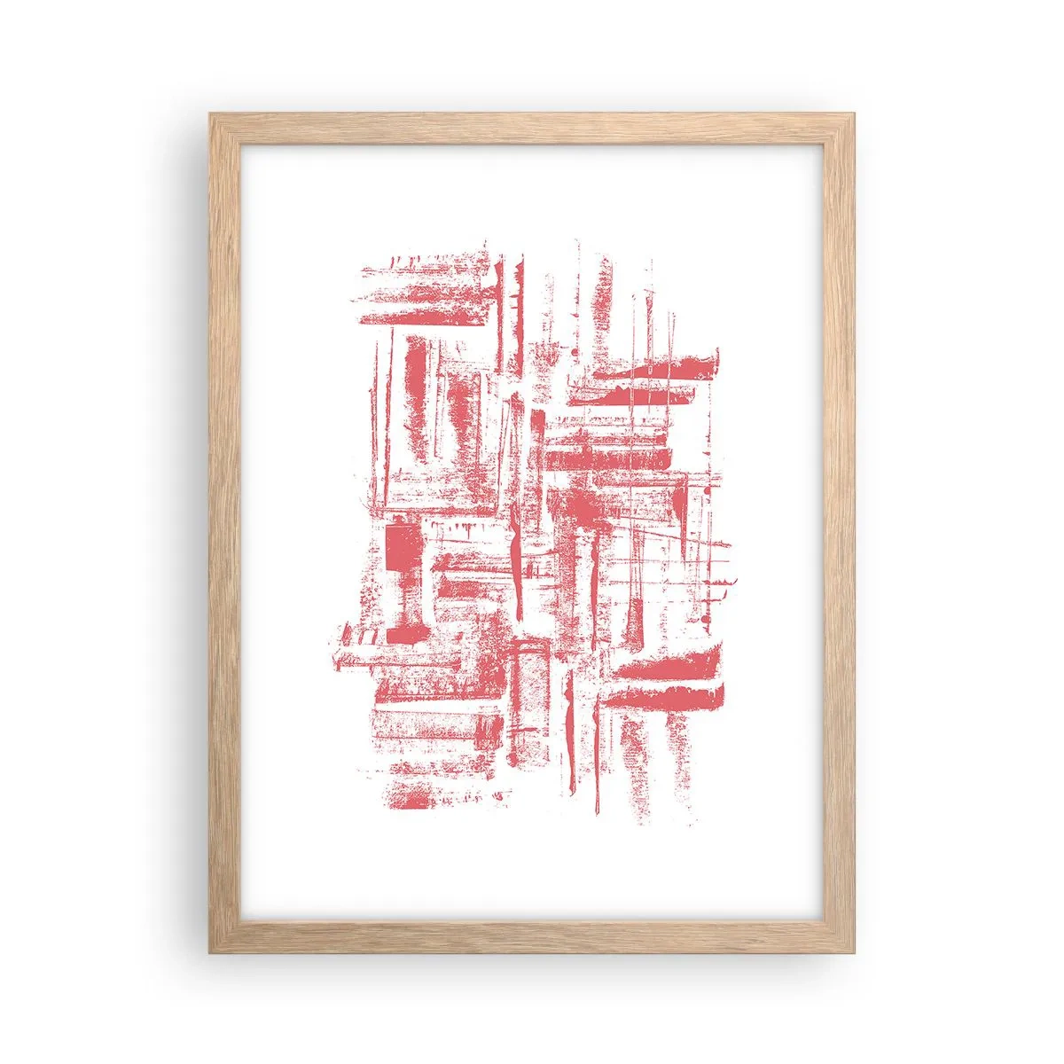 Poster în ramă de stejar deschis - Orașul roșu - 30x40 cm
