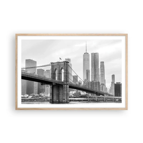Poster în ramă de stejar deschis - New York vibes - 91x61 cm