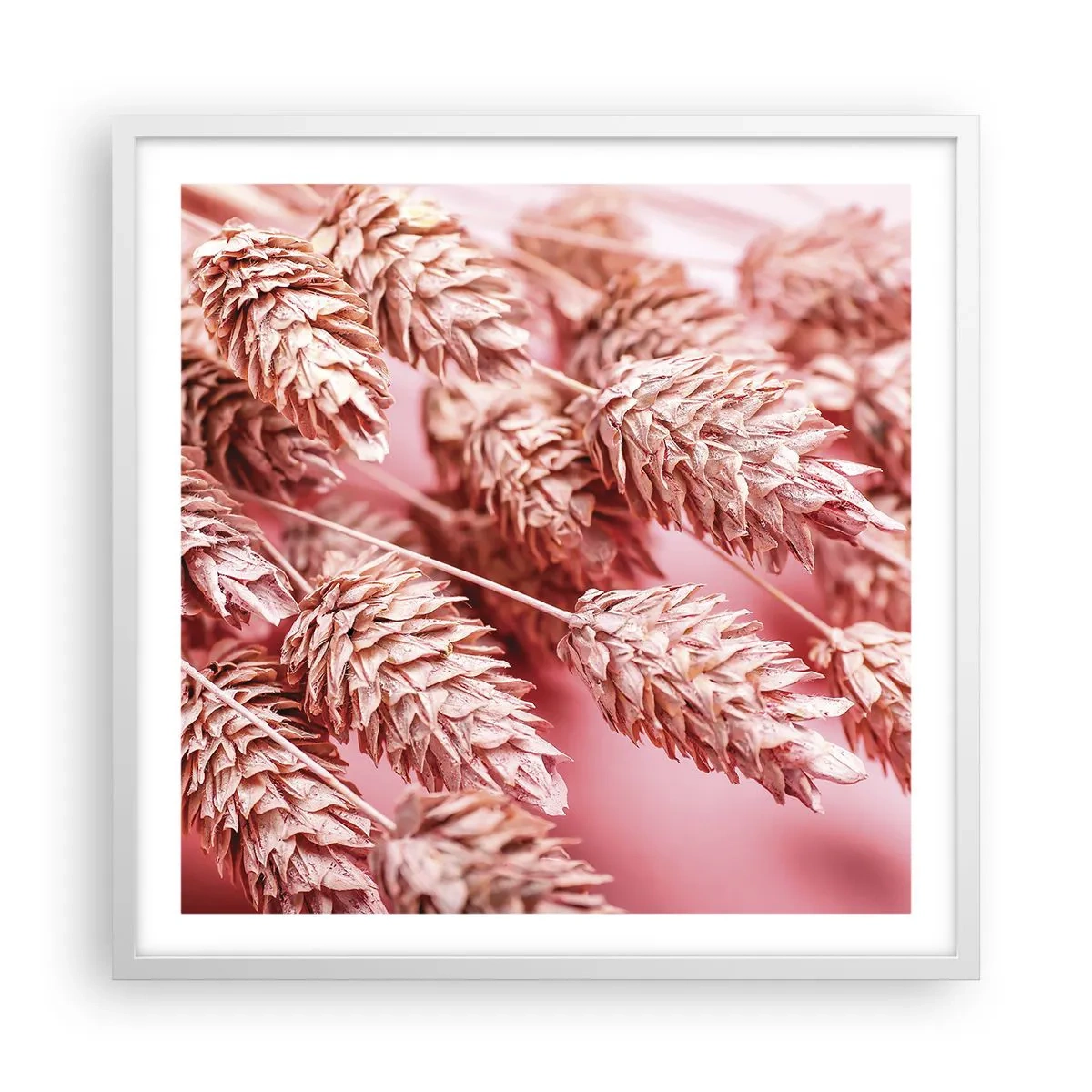 Poster în ramă albă - Cascadă florală în roz - 60x60 cm