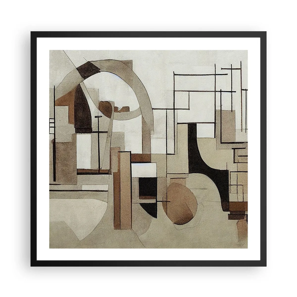 Poster în ramă neagră - Peisaj urban 2.0 - 60x60 cm