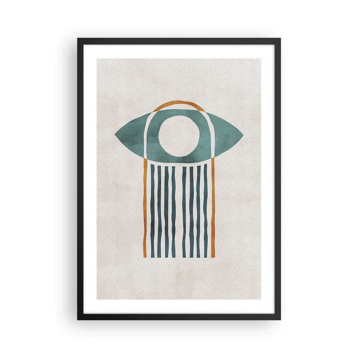 Poster în ramă neagră - Simbol minimalist boho ochi - 50x70cm - Semne și ritualuri - Decorațiune modernă pentru perete pentru living și dormitor ARTTOR