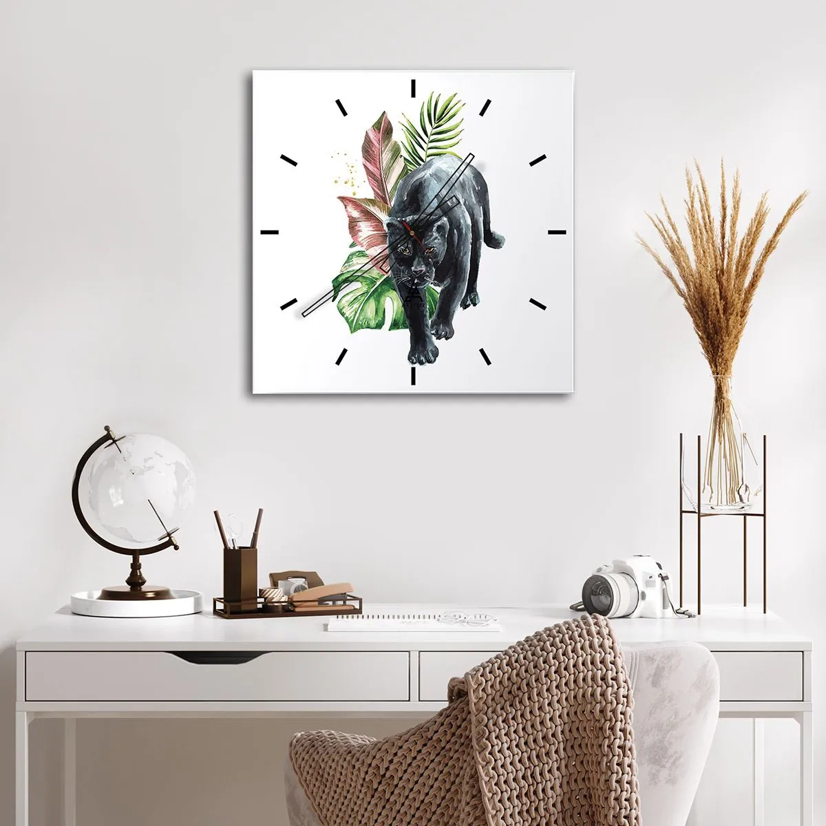 Ceas de perete - Ceas pe sticlă - Sălbăticia inimii - 40x40 cm