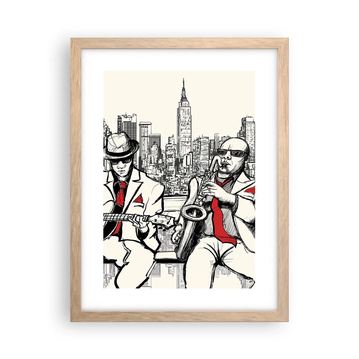Poster în ramă de stejar deschis - Improvizație la New York - 30x40 cm