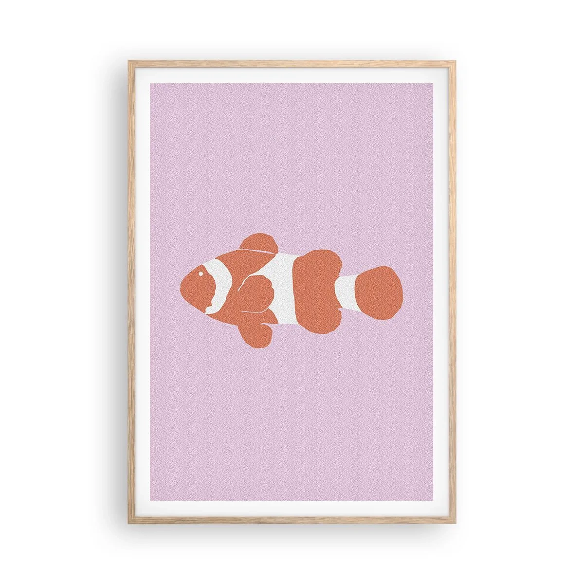 Poster în ramă de stejar deschis - Coralul îi vine bine - 70x100 cm