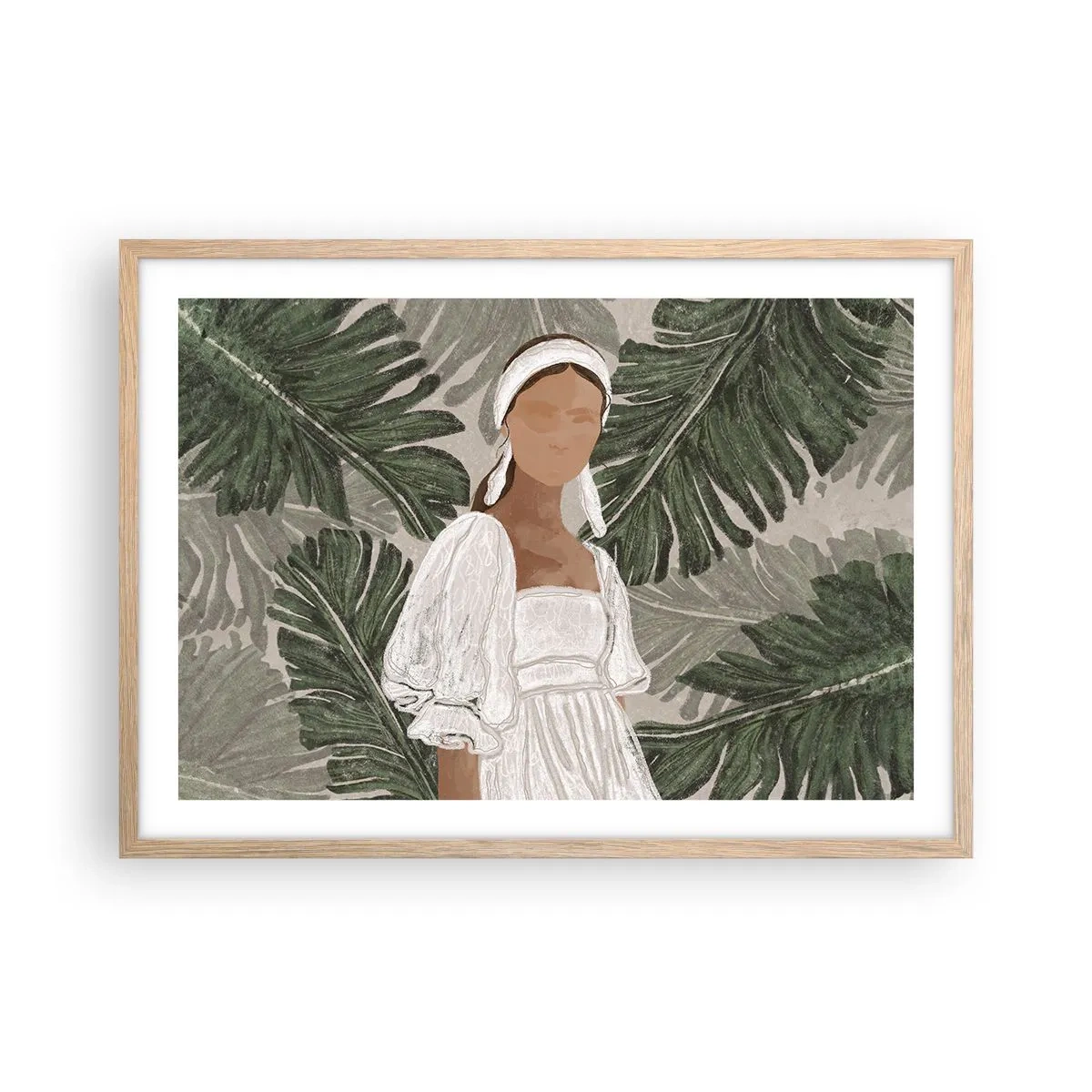 Poster în ramă de stejar deschis - Portret exotic - 70x50 cm