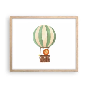 Poster în ramă de stejar deschis - Călătoriile lui Leon - 50x40 cm