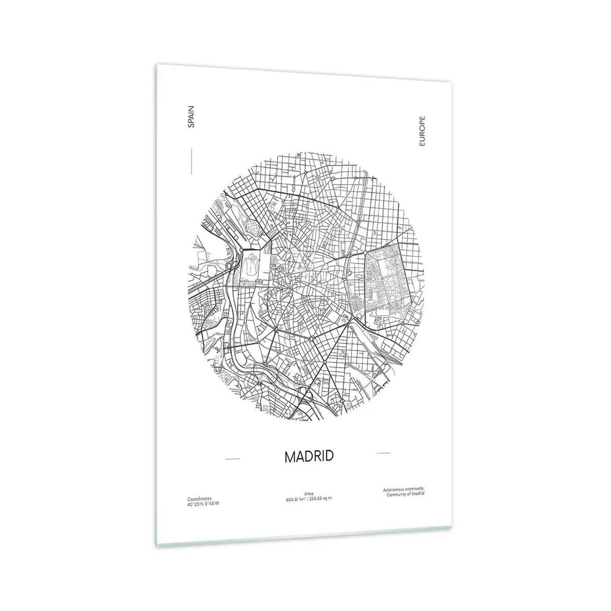 Tablou pe sticlă - Anatomia Madridului - 70x100 cm