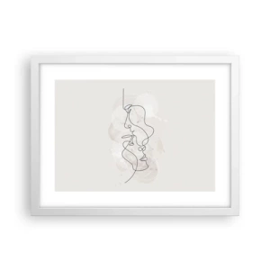 Poster în ramă albă - Încurcați într-o îmbrățișare - 40x30 cm