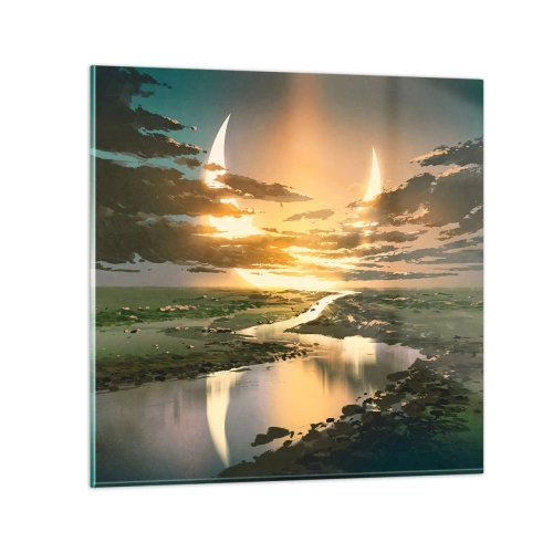 Tablou pe sticlă - Undeva într-o galaxie foarte, foarte îndepărtată - 40x40 cm