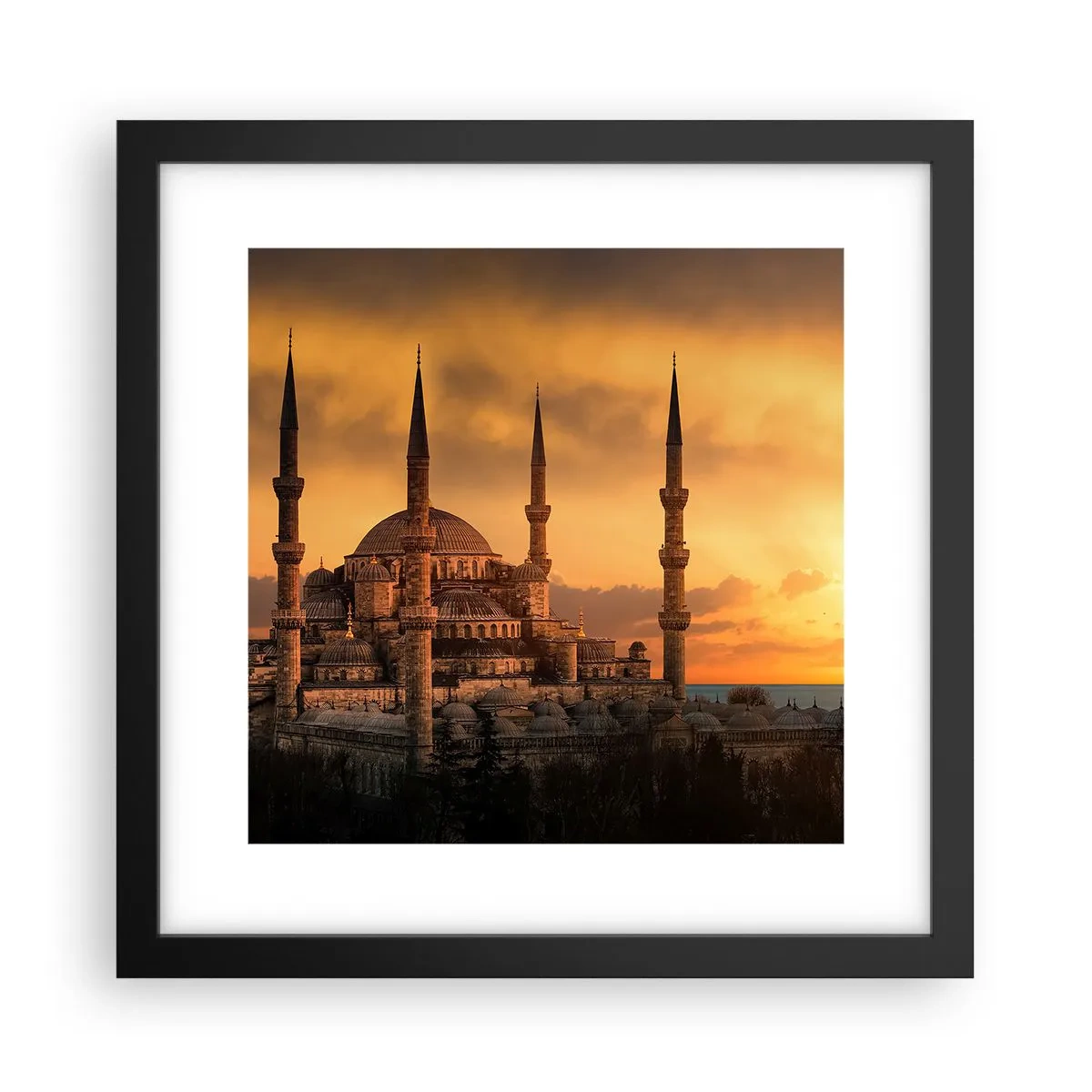 Poster în ramă neagră - Dumnezeu este mare - 30x30 cm