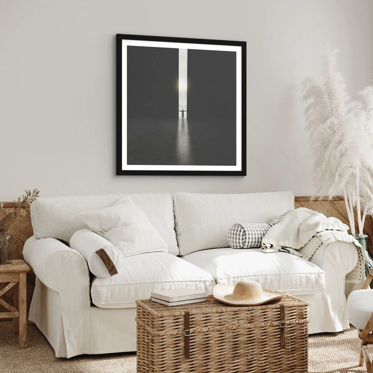 Poster în ramă neagră - Un pas spre un viitor luminos - 40x40 cm