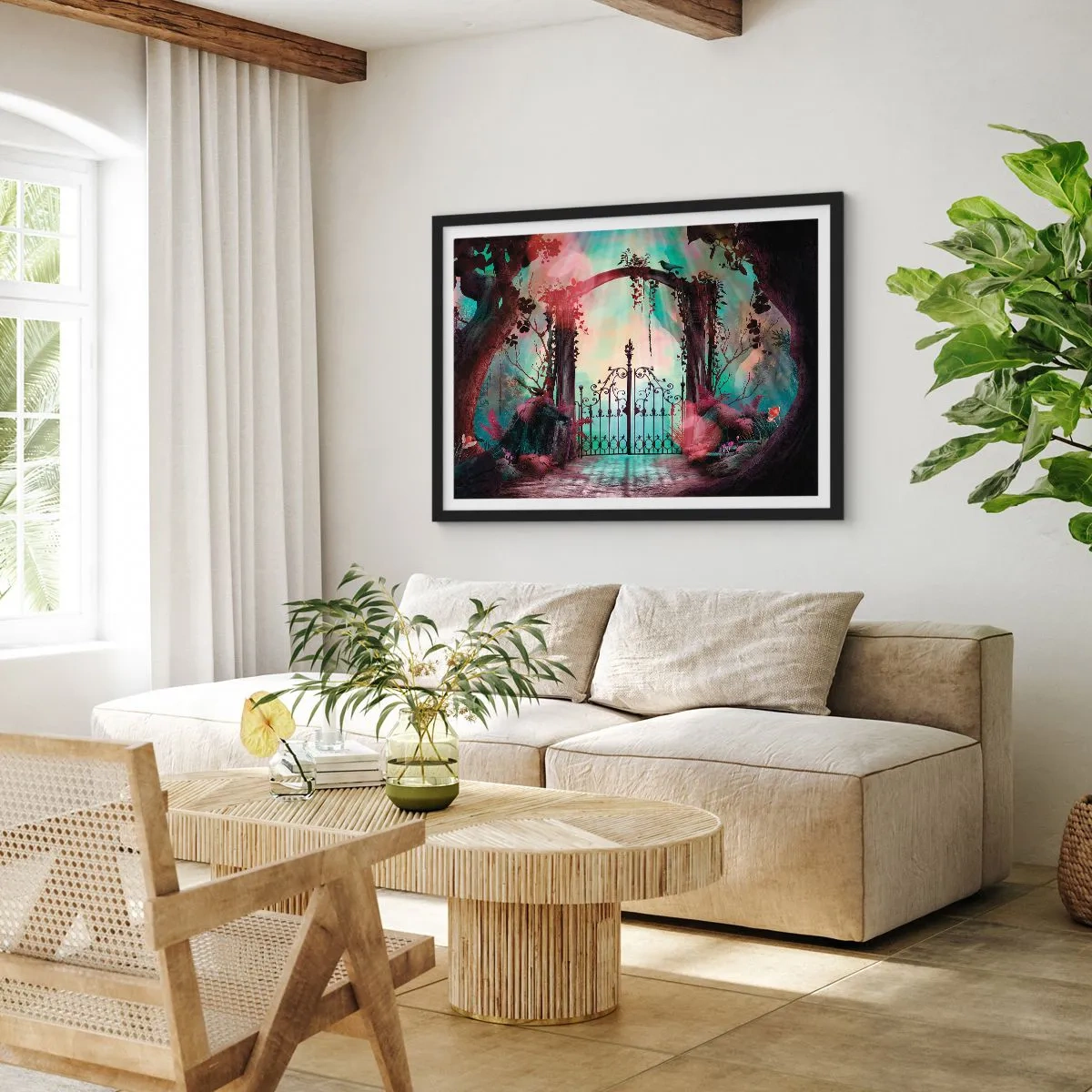 Poster în ramă neagră - Grădina secretă - 100x70 cm