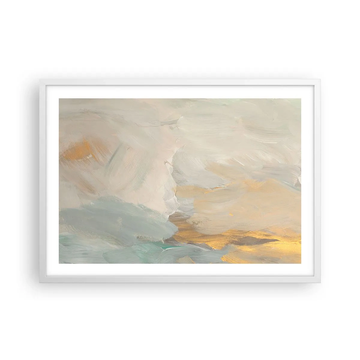 Poster în ramă albă - Abstracție - lumea blândeții - 70x50 cm