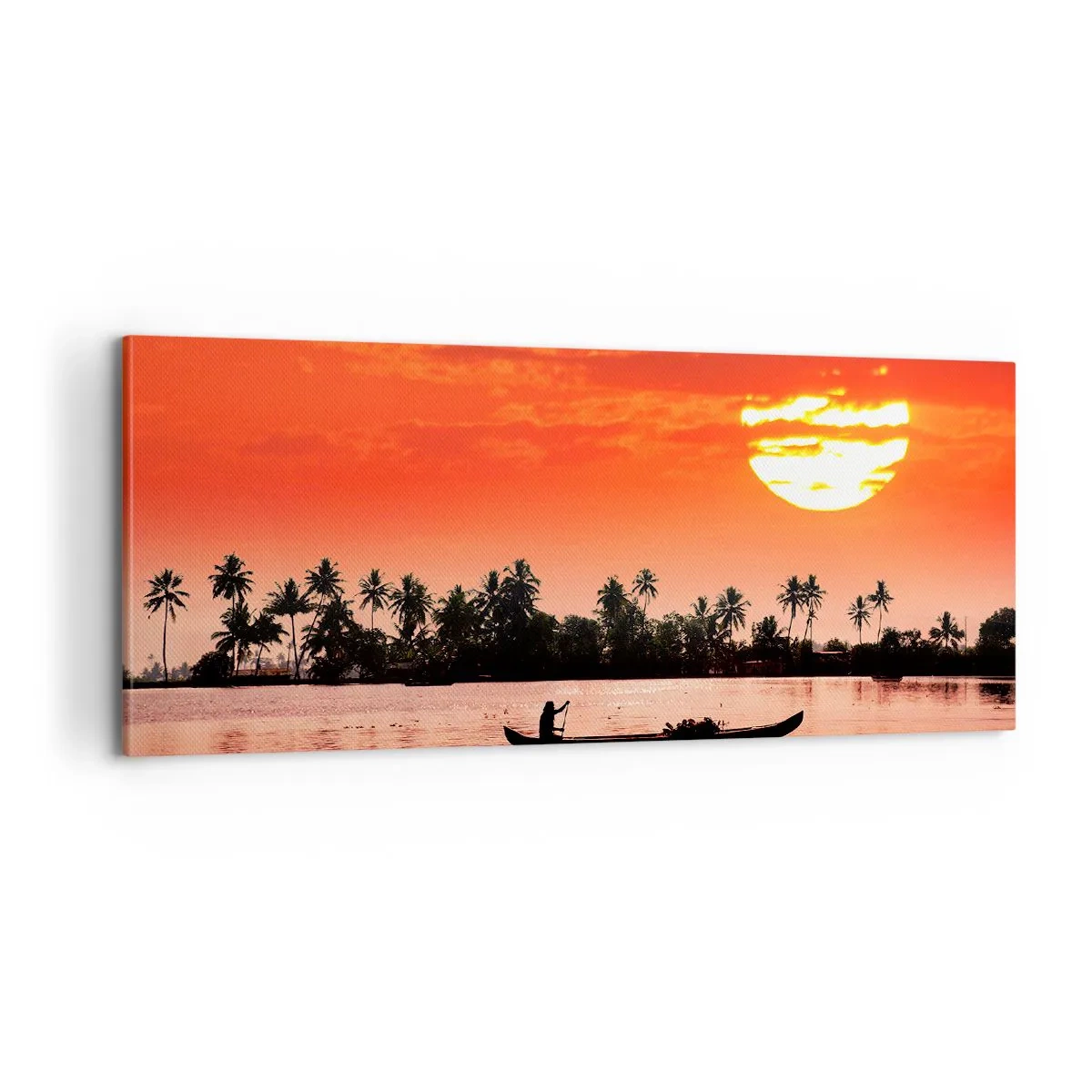 Tablou pe pânză - Liniștea tropicelor la apus de soare - 100x40 cm