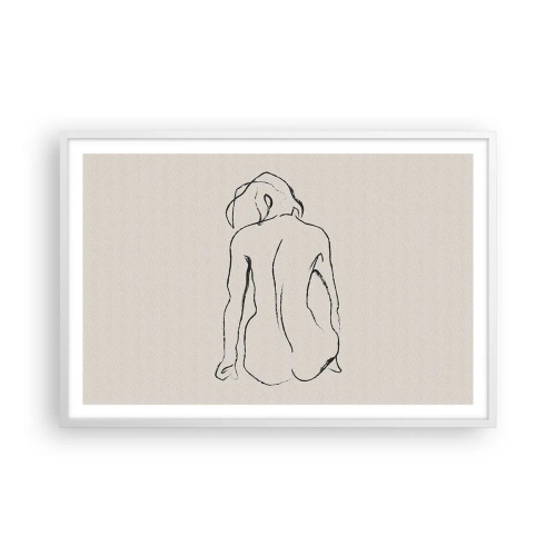 Poster în ramă albă - Nud de fată - 91x61 cm