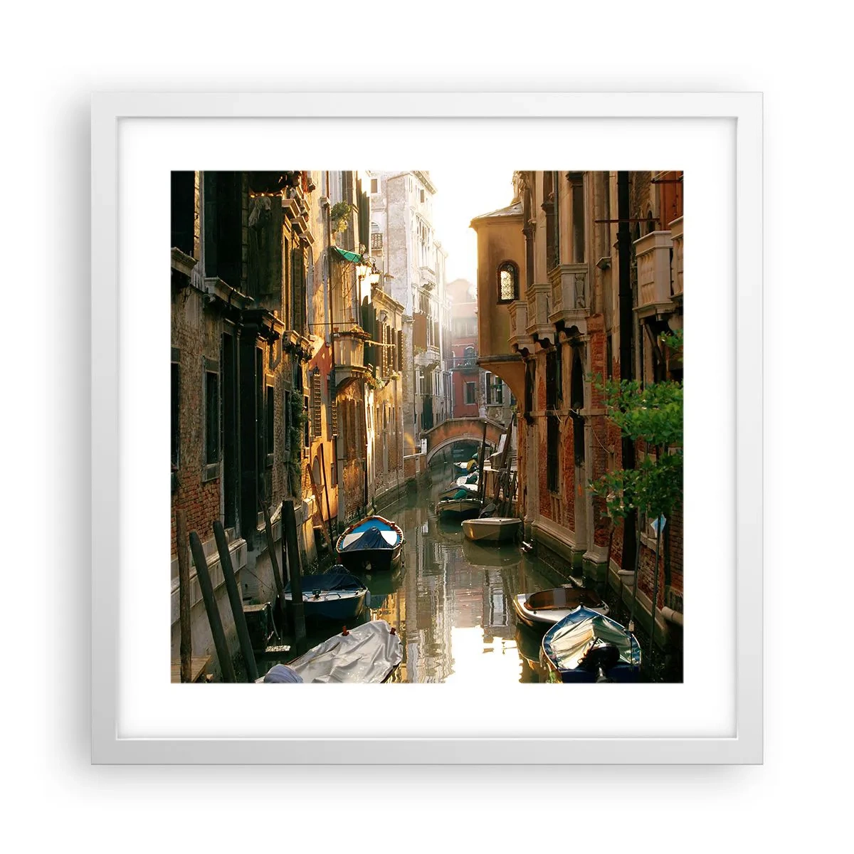 Poster în ramă albă - Pe o străduță venețiană - 40x40 cm