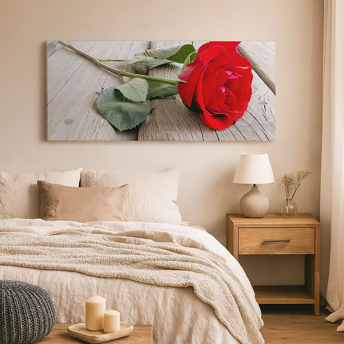 Tablou pe pânză - Studiu în stacojiu - 100x40 cm