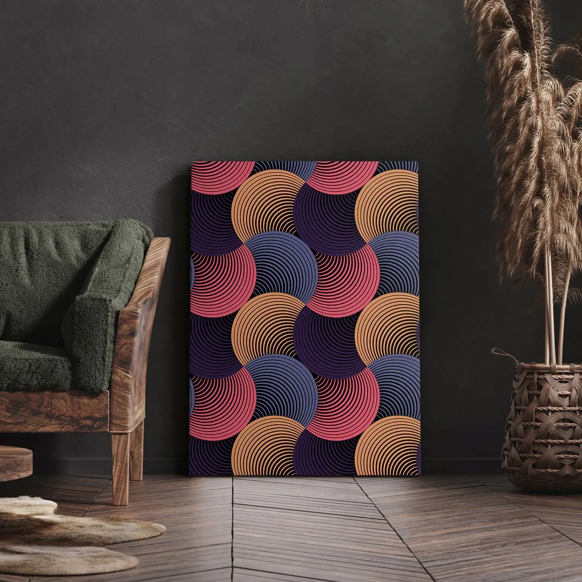 Tablou pe pânză - Într-un ritm de cerc - 45x80 cm