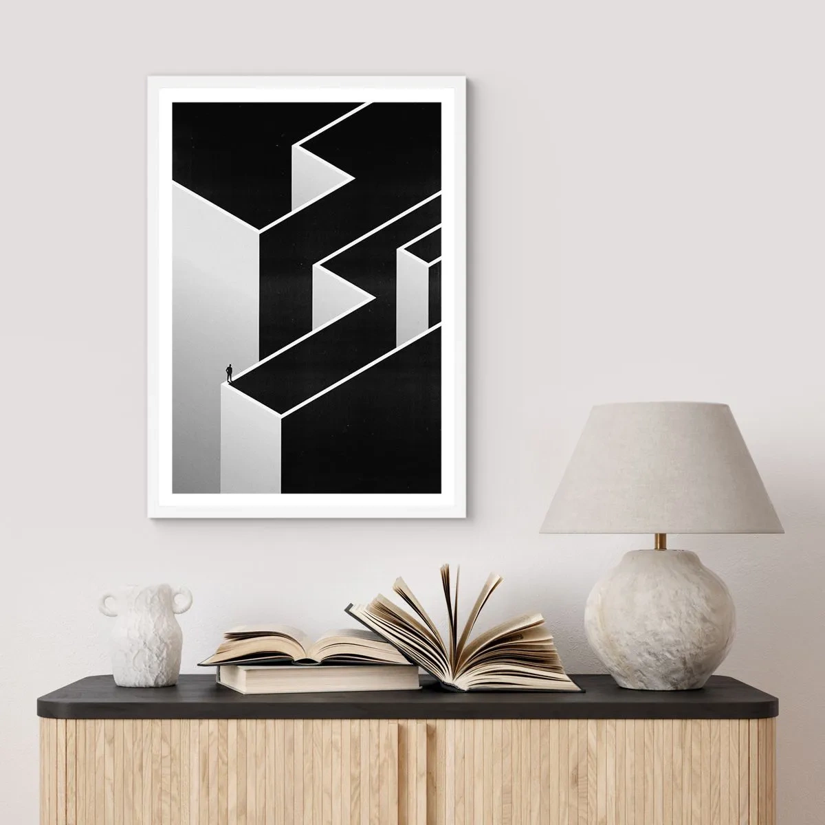 Poster în ramă albă - Singurătate la vârf - 30x40 cm