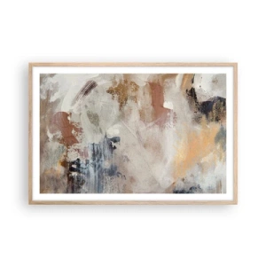 Poster în ramă de stejar deschis - Abstracție cețoasă - 91x61 cm