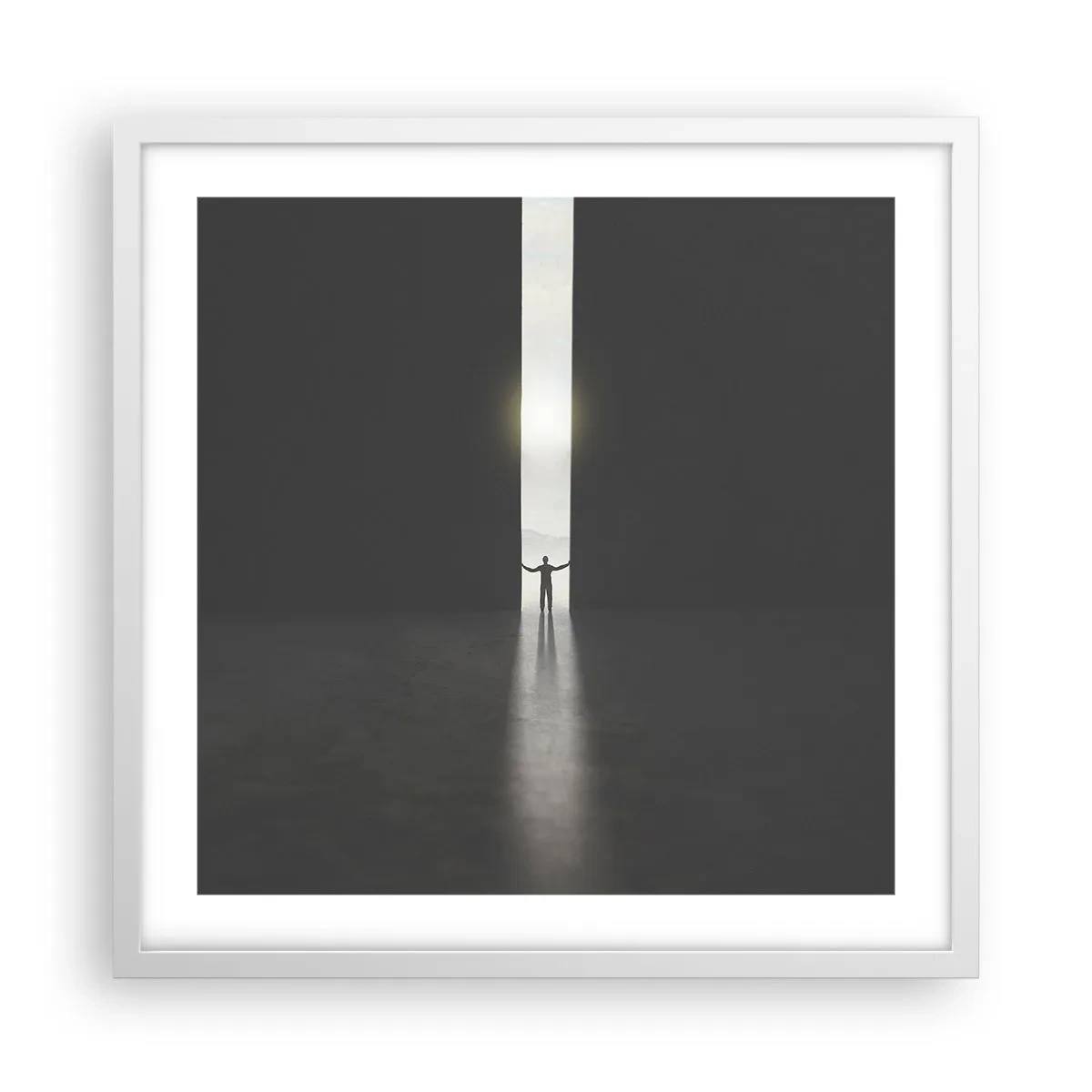 Poster în ramă albă - Un pas spre un viitor luminos - 50x50 cm