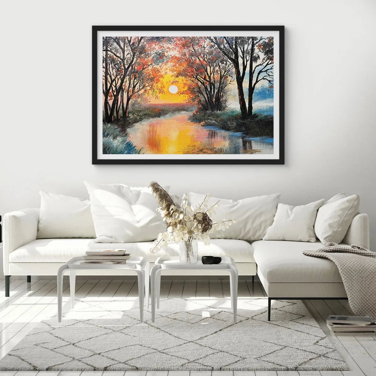 Poster în ramă neagră - Atmosferă de toamnă - 70x50 cm