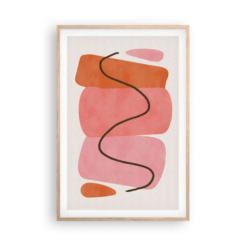 Poster în ramă de stejar deschis - Mișcarea blândă a formelor - 61x91 cm