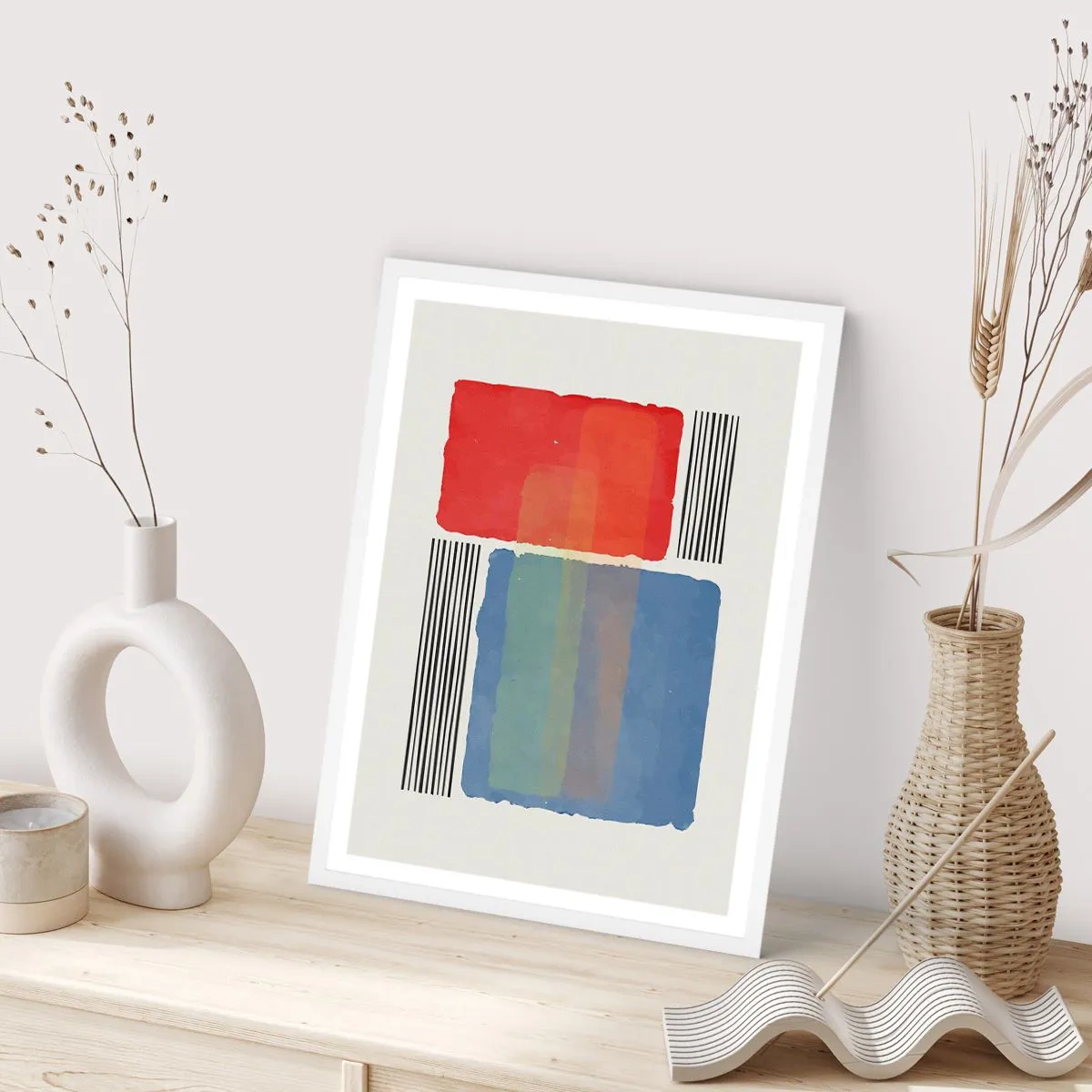 Poster în ramă albă - Spiritul și litera geometriei - 70x100 cm