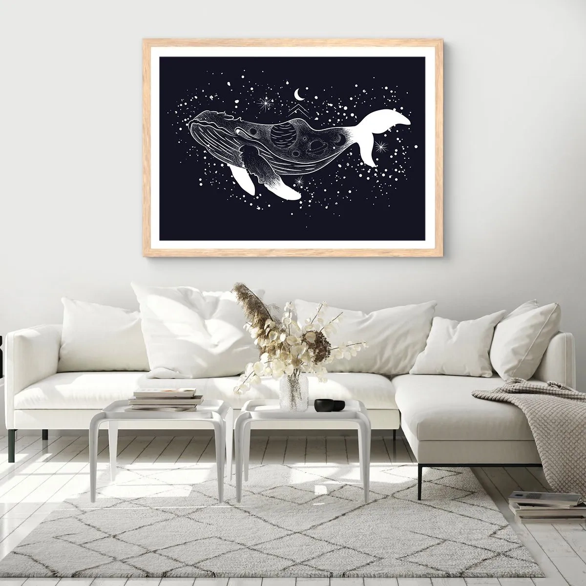 Poster în ramă de stejar deschis - În oceanul universului - 50x40 cm